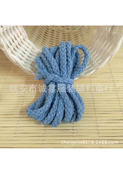 Gök Mavisi Tarzı 10 Yards 5mm Pamuk Halat Zanaat Dekoratif Bükülmüş Kordon Halat El Yapımı Dekorasyon Için Dıy Kordon Ficelles Couleurs Iplik Kordon (Yurt Dışından)