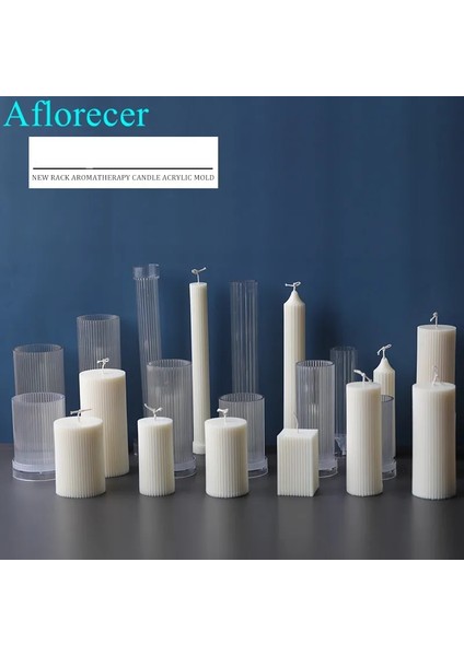 6X20CM Stili Çeşitli Akrilik Plastik Mum Kalıpları Klasik Çizgili Roma Sütun Tasarımı Şekli Mum Silikon Kalıp Mum Parafin Yapımı (Yurt Dışından) fiyatları