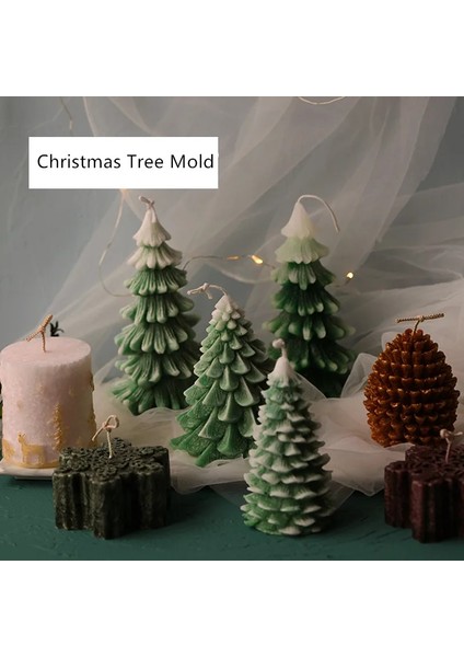 Kar Tanesi Stili Noel Mum Kalıbı Yılbaşı Ağacı Çam Kozalağı Kar Kar Tanesi Mum Kalıbı Sabun Silikon Kalıp (Yurt Dışından)