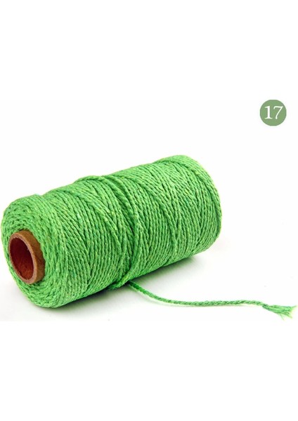 Yeşil Stil % Pamuk Makrome Kordon Ipi Ip Ev Tekstili Bej Bükülmüş Renkli Sicim Kordon Örgülü Iplik Craft Düğün Dekorasyonu (Yurt Dışından)