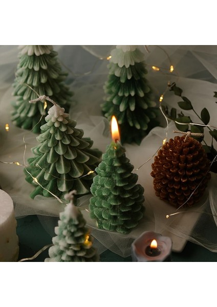 Kar Tanesi Stili Noel Mum Kalıbı Yılbaşı Ağacı Çam Kozalağı Kar Kar Tanesi Mum Kalıbı Sabun Silikon Kalıp (Yurt Dışından)