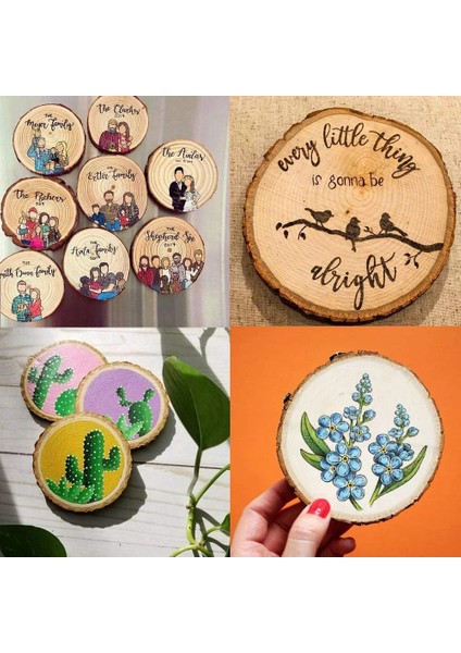 12-14CM 1 Adet Stil Bitmemiş Doğal Ahşap Dilimleri Kalın El Sanatları Ahşap Kiti Çemberler El Sanatları Noel Süsleri El Sanatları Için Kabuklu Dıy El Sanatları (Yurt Dışından)