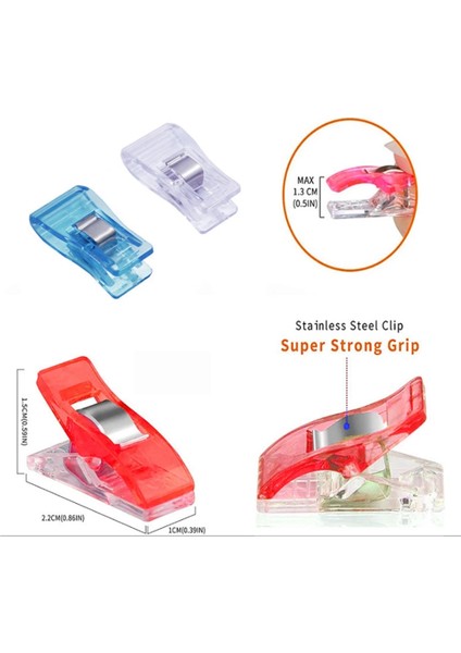 30 Adet Mavi Stil Adet Çok Renkli Giysi Klipsi Patchwork Dikiş Klipsi Plastik Kelepçeler Kapitone Crafting Crocheting Örgü Güvenlik Klipsi (Yurt Dışından) modelleri