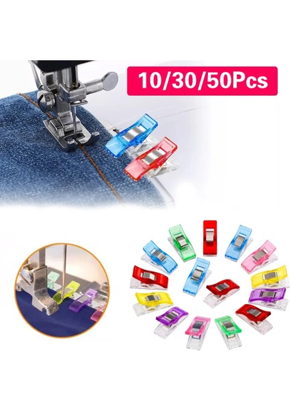 30 Adet Mavi Stil Adet Çok Renkli Giysi Klipsi Patchwork Dikiş Klipsi Plastik Kelepçeler Kapitone Crafting Crocheting Örgü Güvenlik Klipsi (Yurt Dışından) fırsatları