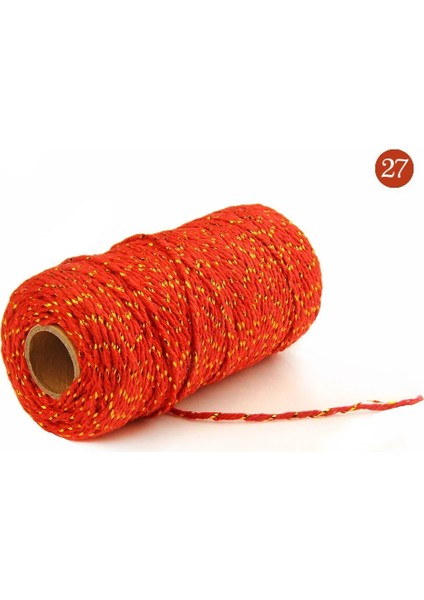 Altın Tel Kırmızı Stil 100 M * 2 mm Çift Renkli Pamuk Fırıncılar Sicim Dize Pamuk Kordonlar Halat El Yapımı Noel Hediyesi Için Ambalaj Craft Dıy Hediye Paketi (Yurt Dışından)