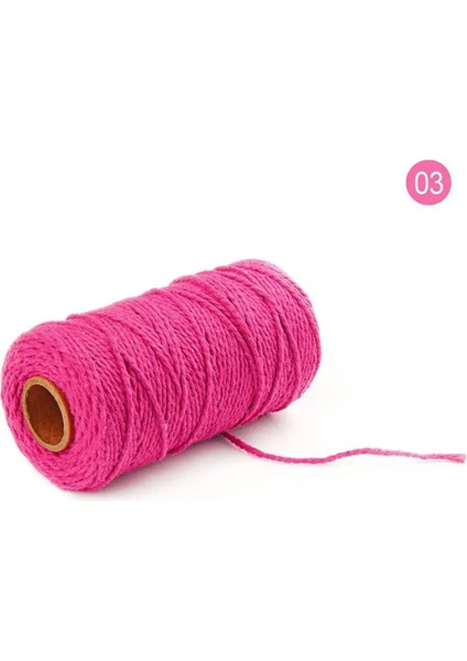 Sıcak Pembe Tarzı 100 Yard 100% Saf Pamuk Bükülmüş Kordon Halat El Sanatları Makrome Artisan Dize Fırıncı Sicim Çok Renkli Pamuk Keten Halat Ev Tekstili (Yurt Dışından)