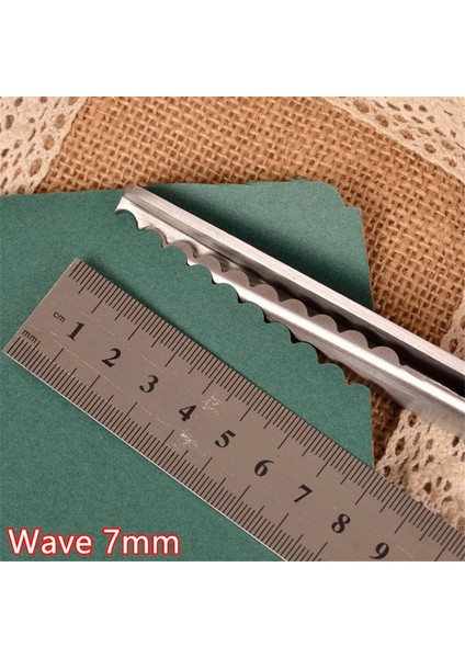 Dalga 7mm Stili 23.5cm Oyma Makası Saplı Profesyonel Kenar Paslanmaz Zag Veya Zig Çelik El Sanatları Dekoratif Dikiş Aracı Terzilik Kumaş (Yurt Dışından)