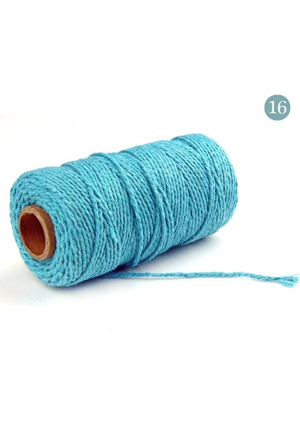 Renk 16 Tarzı 2mm Halat Bükülmüş Kordon % 100% Pamuk Halat Renkli Sicim Fil Makrome Kordon Dize Iplik Parti Düğün Dekorasyon Aksesuarı Dıy Kordon (Yurt Dışından)