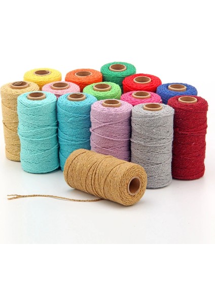 Renk 16 Tarzı 2mm Halat Bükülmüş Kordon % 100% Pamuk Halat Renkli Sicim Fil Makrome Kordon Dize Iplik Parti Düğün Dekorasyon Aksesuarı Dıy Kordon (Yurt Dışından) fiyatları