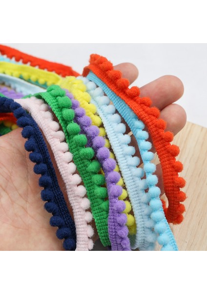10 Açıkpembe Stili 10 Yarda Yards Mını Pom Poms Trim Dantel Şerit Renk Pom Pom Topu Fringe Trim Püskül Dikiş Trim Ev Perde Giysileri Yastık Dekor Için (Yurt Dışından) modelleri
