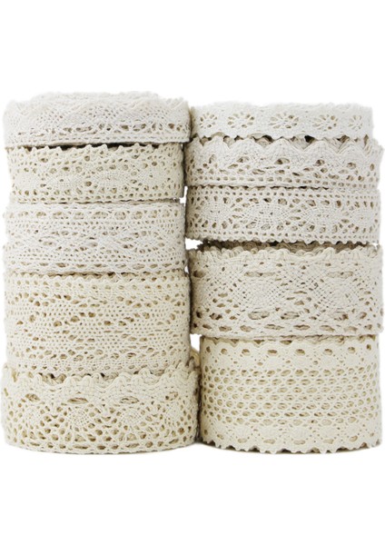 No.13 Tarzı Pamuklu Dantel Kurdele Bej Dıy El Yapımı Düğün El Sanatları Hediye Paketleme Patchwork Tığ Işi Dantel (5 Metre Grup) (Yurt Dışından)