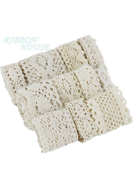 No.13 Tarzı Pamuklu Dantel Kurdele Bej Dıy El Yapımı Düğün El Sanatları Hediye Paketleme Patchwork Tığ Işi Dantel (5 Metre Grup) (Yurt Dışından)