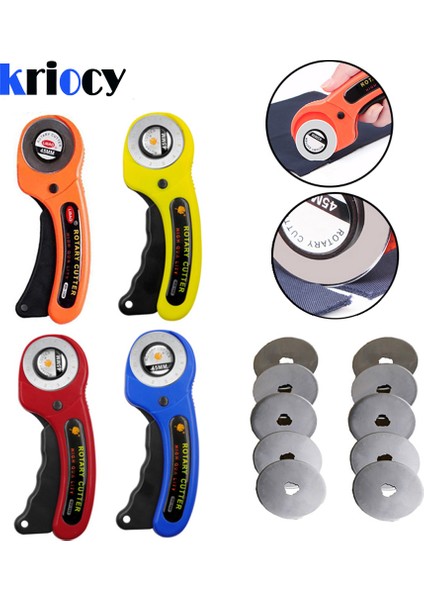 10 Bıçak Stili ile Turuncu 45MM Deri Zanaat Döner Kesici Deri Kesme Aleti Deri El Sanatları Kumaş Dairesel Bıçak Bıçağı Dıy Patchwork Dikiş Kapitone (Yurt Dışından) fiyatları