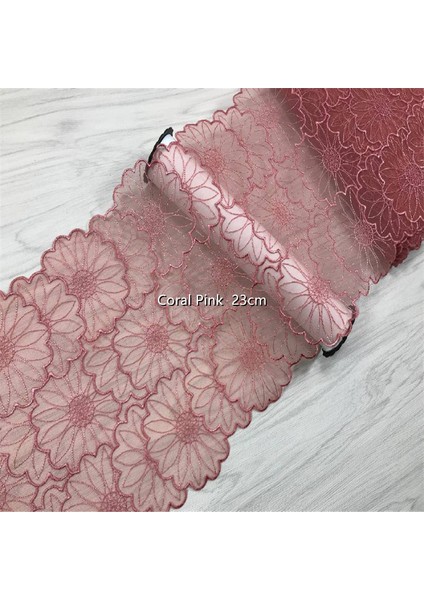 Mercan Pembesi Stili (1mlot) Ikili Işlemeli Dantel Trim Net Nakış Dantel Kumaş Örgü Dıy Dantel Dikiş Kumaş Sutyen El Sanatları Iğne Işi (Yurt Dışından)