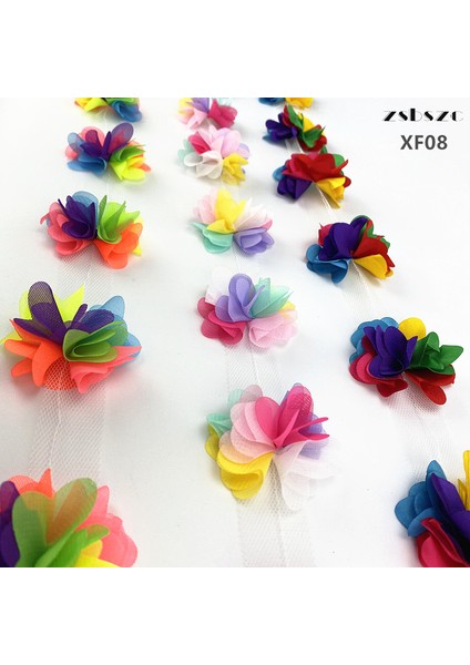 XF08-2 Stili 2 Yard 33 Renk 3D Şifon Çiçekler Dıy 5cm Genişlik Dantel Trim 24 Çiçek Dantel Kurdele Dekorasyon Giysi Aksesuarları XF08 (Yurt Dışından)