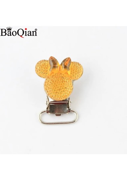 Sarı Stil 5 Adetlot El Yapımı Reçine Minnie Bebek Metal Emzik Tutucular Için Klipler Yuvarlak Klipsler Askı Dıy Çocuk Konfeksiyon Aksesuarları (Yurt Dışından)