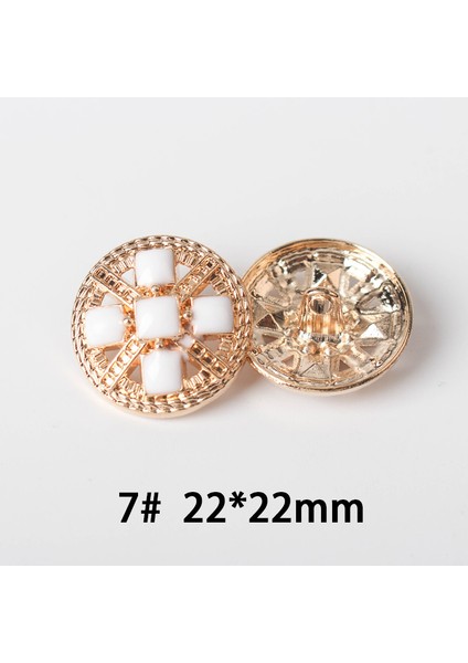 No.7 Tarzı 5 Adet Moda Yüksek Dereceli Metal Elmas Buttoldren's Yünlü Palto Kazak Giysi Düğmeleri Altın Dekoratif Düğmeler (Yurt Dışından)