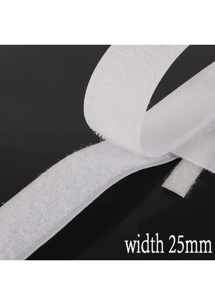 White 25MM Style 2m 2m Kanca ve Döngü Güçlü Velcro Kendinden Yapışkanlı Raptiye Naylon Etiket Velcro Yama Yapışkanlı Dıy Elbise ile Perde Dekor Ev Için (Yurt Dışından)
