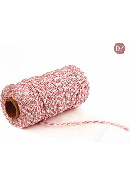 A07 Pembe Beyaz Stil Renkli Iplik Kordon El Yapımı El Sanatları Dıy Bej Bükülmüş Pamuk Makrome Kordon Sicim Halat Dize Ev Tekstili Dekorasyon (Yurt Dışından)