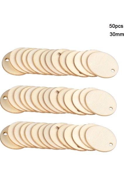 30MM 50PCS Delik Stiline Sahip Adet Bitmemiş Yuvarlak Ahşap Dilimler, Dıy Ahşap Daire Diskler Düğün Noel Boyama Decortion Için Ahşap Dilim Disk (Yurt Dışından)