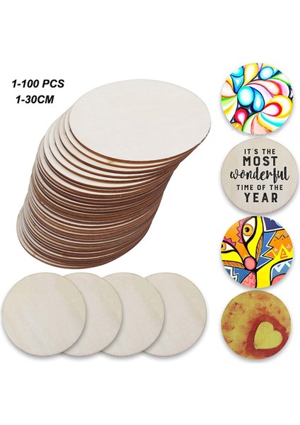 30MM 50PCS Delik Stiline Sahip Adet Bitmemiş Yuvarlak Ahşap Dilimler, Dıy Ahşap Daire Diskler Düğün Noel Boyama Decortion Için Ahşap Dilim Disk (Yurt Dışından)