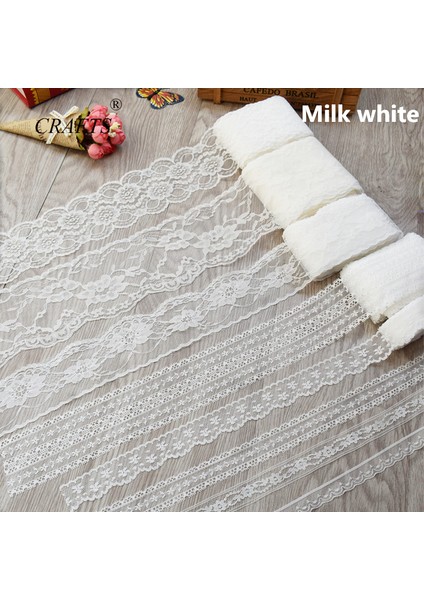 Pirinç Tarzı Küresel Sıcak Satış 10 Yards Güzel Süt Beyaz Dantel Şerit Avrupa Dantel Kumaş Dantel Dikiş Nakış Elbise Aksesuarları (Yurt Dışından)