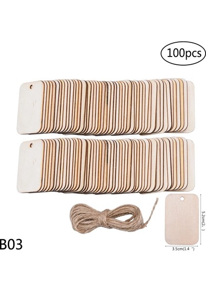 R03-100PCS Tarzı Bitmemiş Ahşap Yuvarlak Kalp Ahşap Etiket Doğal Ahşap Dilim El Yapımı Ahşap El Sanatları Dıy Ahşap Boyama Ev Asılı Dekorasyon Için (Yurt Dışından)