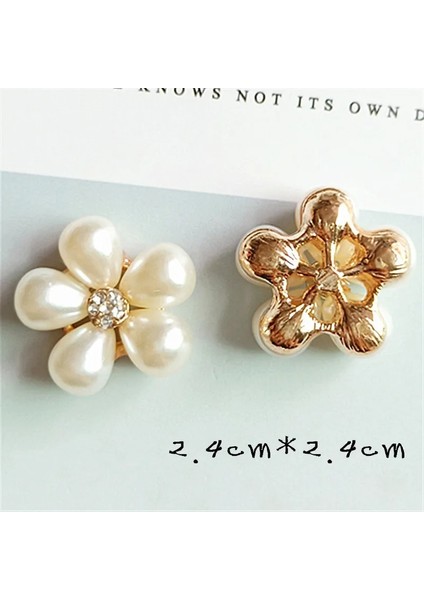 Altın Tarzı Lot 24MM * 24MM Noel Rhinestone Inciler Düğün Dekorasyon Için Çiçek Düğmeleri Metal Broş Saç Yay Dıy Takı Craft (Yurt Dışından)