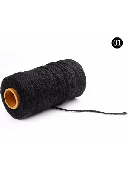 Siyah Stil % Pamuk Makrome Kordon Ipi Ip Ev Tekstili Bej Bükülmüş Renkli Sicim Kordon Örgülü Iplik Craft Düğün Dekorasyonu (Yurt Dışından)