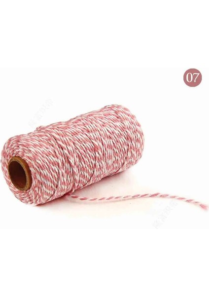 Açık Pembe Beyaz Stil Halat Bükülmüş Kordon 100% Pamuk Ip Renkli Sicim Makrome Kordon Dize Iplik Parti Düğün Dekorasyon Aksesuarı Için Dıy Kordon (Yurt Dışından)