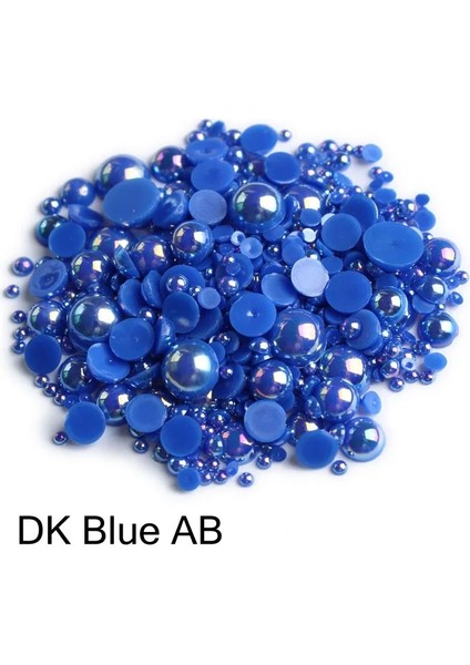 Dk Mavi Ab Stili 15 Renk Karışım Boyutu Abs Plastik Inci Boncuklar Telefon Kılıfı Dıy Aksesuarları Için Yaklaşık 15GLOT Yarım Yuvarlak Flatback Inciler (Yurt Dışından)
