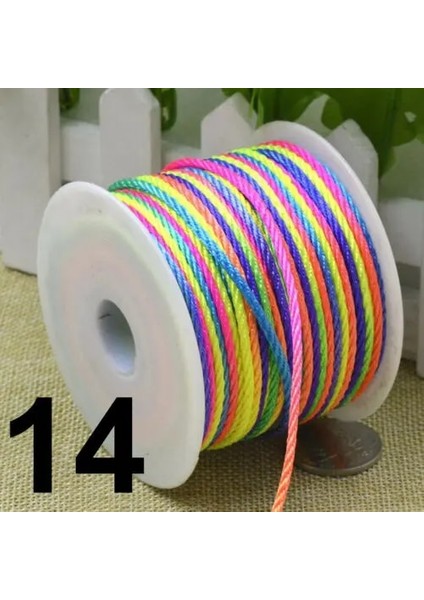 Renkli Stil 16.4 Ts 3mm Naylon Dize Çin Saten Ipek Örgülü Kordon Aşk Bağlama Halatı (Yurt Dışından)