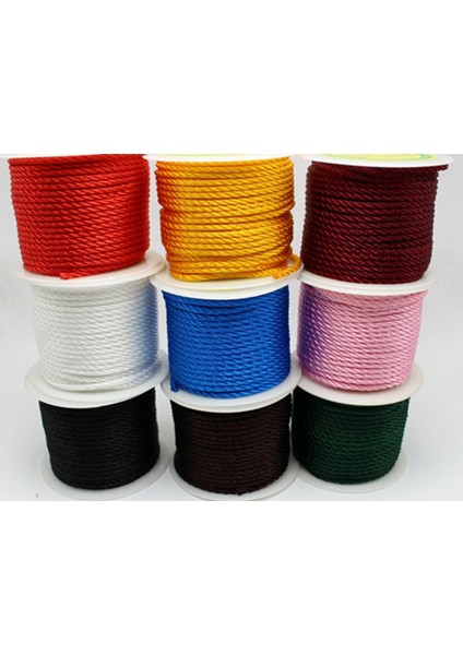 Renkli Stil 16.4 Ts 3mm Naylon Dize Çin Saten Ipek Örgülü Kordon Aşk Bağlama Halatı (Yurt Dışından)