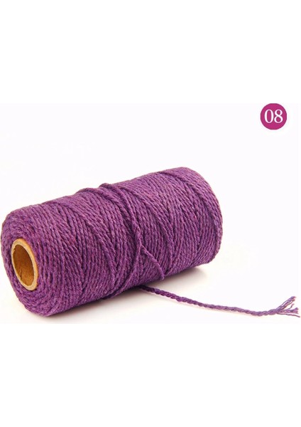 Mor Tarzı % Pamuk Makrome Kordon Ipi Ip Ev Tekstili Bej Bükülmüş Renkli Sicim Kordon Örgülü Iplik Craft Düğün Dekorasyonu (Yurt Dışından)