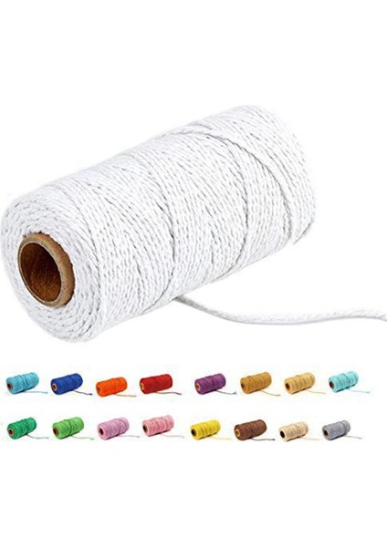 Mor Tarzı % Pamuk Makrome Kordon Ipi Ip Ev Tekstili Bej Bükülmüş Renkli Sicim Kordon Örgülü Iplik Craft Düğün Dekorasyonu (Yurt Dışından)