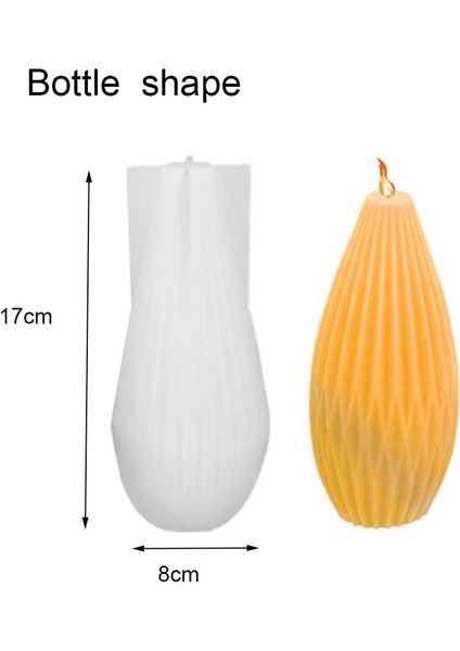 No.23 Tarzı Vazo Sütun Mum Silikon Kalıp Formu Beton Dekoratif El Sanatları Dıy Epoksi Reçine Şerit Ayağı Yuvarlak Alt Sabun Kalıp Sanatları (Yurt Dışından)