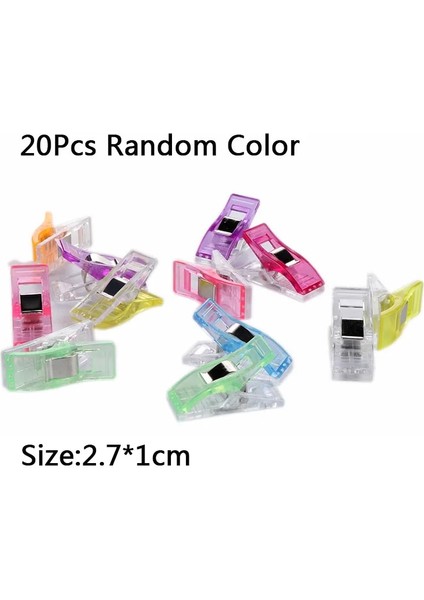 2,7 x 1 cm Stili Mini Dikiş Klipleri Plastik Renkli Kapitone Klipler Dıy Craft Patchwork Kumaş Tığ Örgü Için Hemming Konfeksiyon Kelepçeleri (Yurt Dışından)