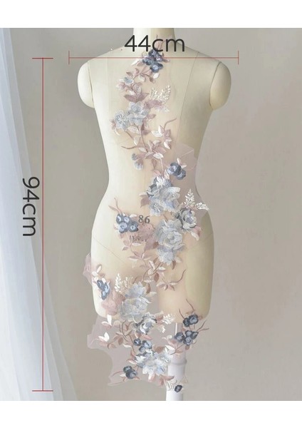 Style3 Pembe Tarzı Büyük Boy Elbise Aplike Dıy Gelin Başörtüsü Giysileri Kumaş Dikiş Malzemeleri Zanaat Gelinlik Aplike (Yurt Dışından)