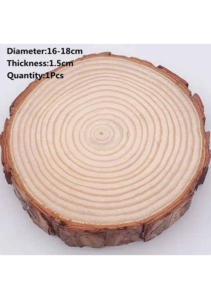 1 ADET16-18CM Tarzı Kalın 1 Paket Doğal Çam Yuvarlak Bitmemiş Ahşap Dilimleri Ağaç Kabuğu ile Daireler Günlük Diskler Dıy El Sanatları Düğün Parti Boyama (Yurt Dışından)