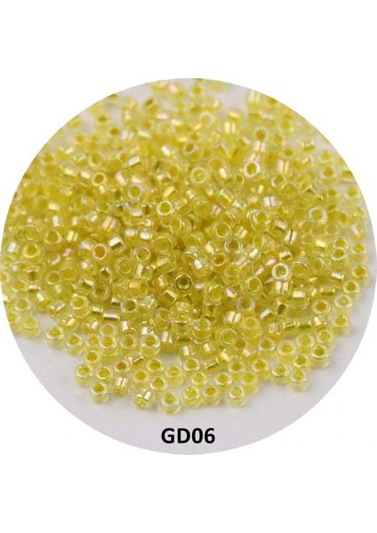 GD06 Sarı Stil 1.6mm 1800 Adet Miyuki Delica Boncuk 1.3x Japonya Üniforma Ab Boyalı Renk Spacer Cam Tohum Boncuk Dıy Takı Yapımı Aksesuar Için (Yurt Dışından)