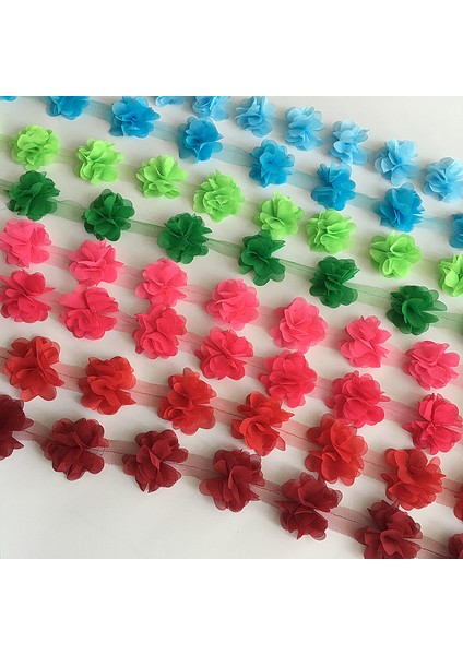 XF05-3 Stili 24 Çiçek (Yaklaşık 2 Yard) 33 Renk 6cm Genişlik 3D Şifon Çiçekler Dıy Dantel Trim Dantel Kurdele Dekorasyon Giysi Aksesuarları XF03 (Yurt Dışından)