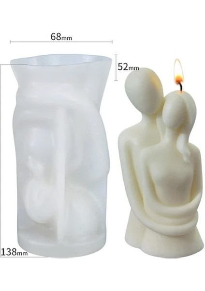 Çift Stili 3D Silikon Sanat-Nesne Yüz Mum Kalıbı Çift Sarılma Balmumu Alçı El Sanatları Kalıp Diy Aromaterapi Alçı Sabunu Ev Dekorasyonu Yapımı (Yurt Dışından)