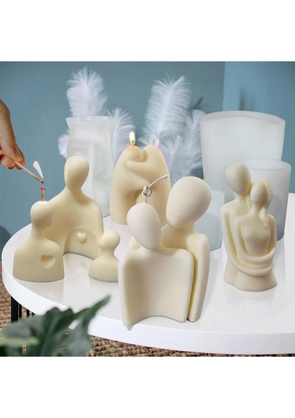 Çift Stili 3D Silikon Sanat-Nesne Yüz Mum Kalıbı Çift Sarılma Balmumu Alçı El Sanatları Kalıp Diy Aromaterapi Alçı Sabunu Ev Dekorasyonu Yapımı (Yurt Dışından) fiyatları