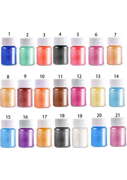 No.12 Tarzı 21 Renk Aurora Reçine Mika Sedefli Pigmentler Renklendiriciler Reçine Takı Yapımı Sabun Araçları Malzeme Kristal Kalıp (Yurt Dışından)