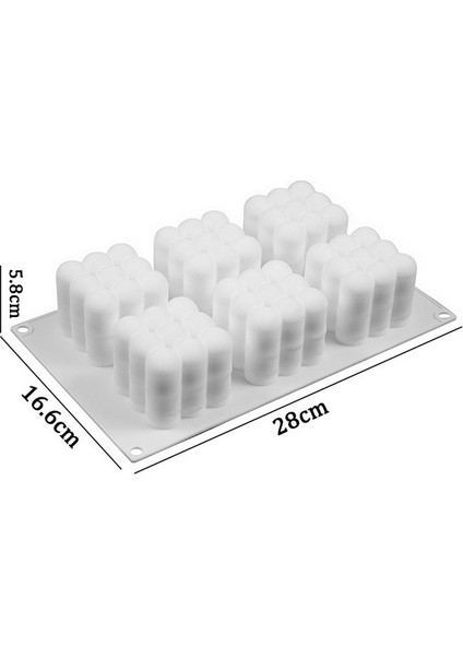 1 Adet 28X16.6X5.8CM Tarzı 6 Kaviteler 3D Küp Pişirme Mus Kek Kalıbı Silikon Kare Kabarcık Tatlı Kalıpları Kek Tepsisi Bakeware Noel Mum Alçı Kalıp (Yurt Dışından)