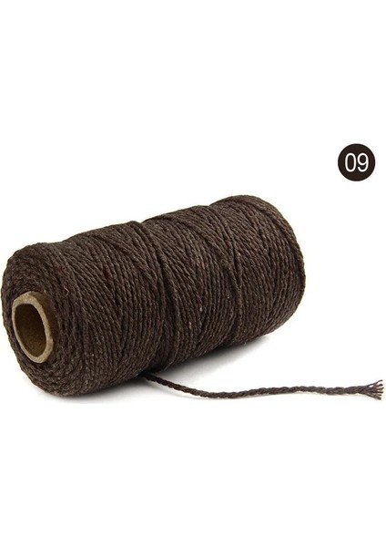 Koyu Kahverengi Tarzı 100 Yard 100% Saf Pamuk Bükülmüş Kordon Halat El Sanatları Makrome Artisan Dize Fırıncı Sicim Çok Renkli Pamuk Keten Halat Ev Tekstili (Yurt Dışından)