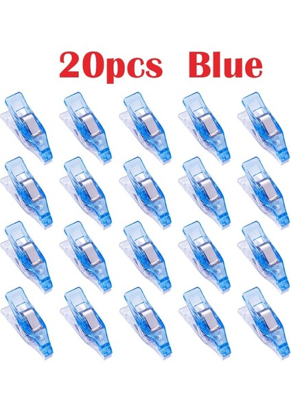20 Adet Mavi Stil Lmdz Mini Çok Amaçlı Klipsler Dikiş Klipsi Olarak Kullanın Kapitone Için Bağlama Klipsi Tığ Işi Örgü Genel Amaçlı (Yurt Dışından)