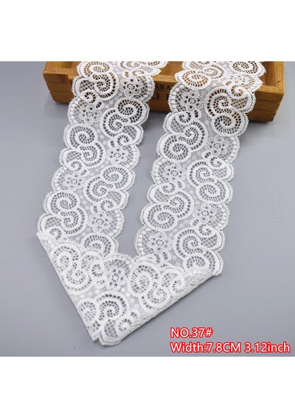 No 37 7.8cm 3.12 Inç Stili 5 Yardlot Yüksek Li Beyaz Elastik Dantel Şerit Düzeltir Iç Çamaşırı Dantel Trim Dikiş Dekorasyon Için Işlemeli Afrika Dantel Kumaş (Yurt Dışından)
