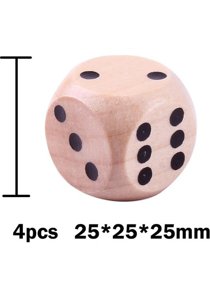4 Adet 25MM Tarzı mm 6 Taraflı Ahşap Zar Noktası Küpleri Yuvarlak Köşe Parti Çocuk Oyuncakları Oyun Zar Oyuncaklar Yetişkinler Için Ahşap Zar Ev Dekorasyonu Dıy Hediye (Yurt Dışından)
