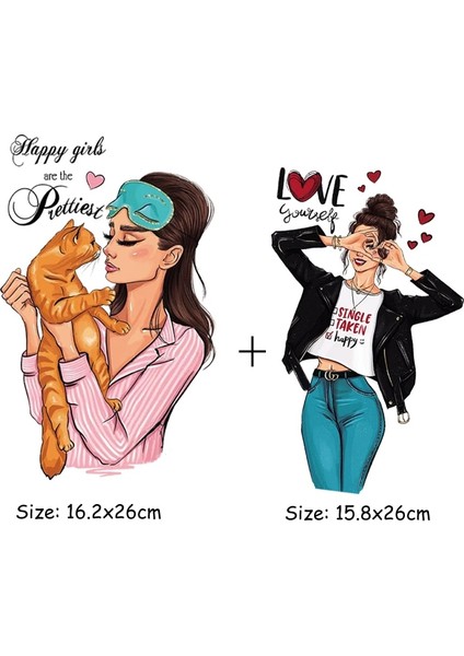 2 Adet Büyük D Stilini Karıştırın Moda Kadın T-Shirt Kot Elbiseler Için Yamalar Diy Sıcak Gözyaşı Termal Transfer Yeni Tasarım Kız Yama Demir On Etiketler Üzerinde Toz (Yurt Dışından)